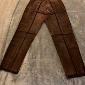 Brown Suede Leather Pants